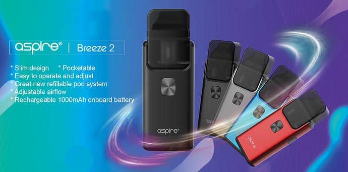 Aspire Breeze 2 AIO Starter Kit- 2/3ml & 1000mah - Image 2